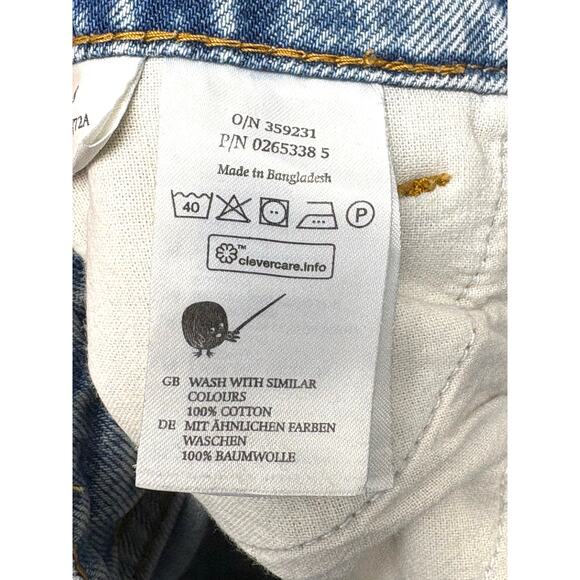 Monki Kimono High Relaxed 100% Cotton Mom Jeans Light Wash Women’s Size 28 - Picture 7 of 8